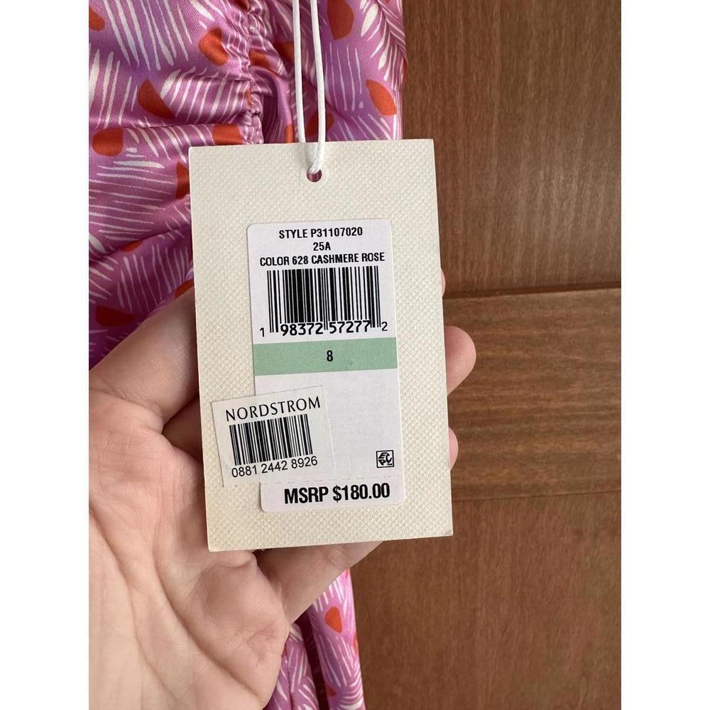 NWT Parker The Ayla Ruched Mock-Neck Satin Midi Dress in Cashmere Rose Women’s 8 - Picture 6 of 15